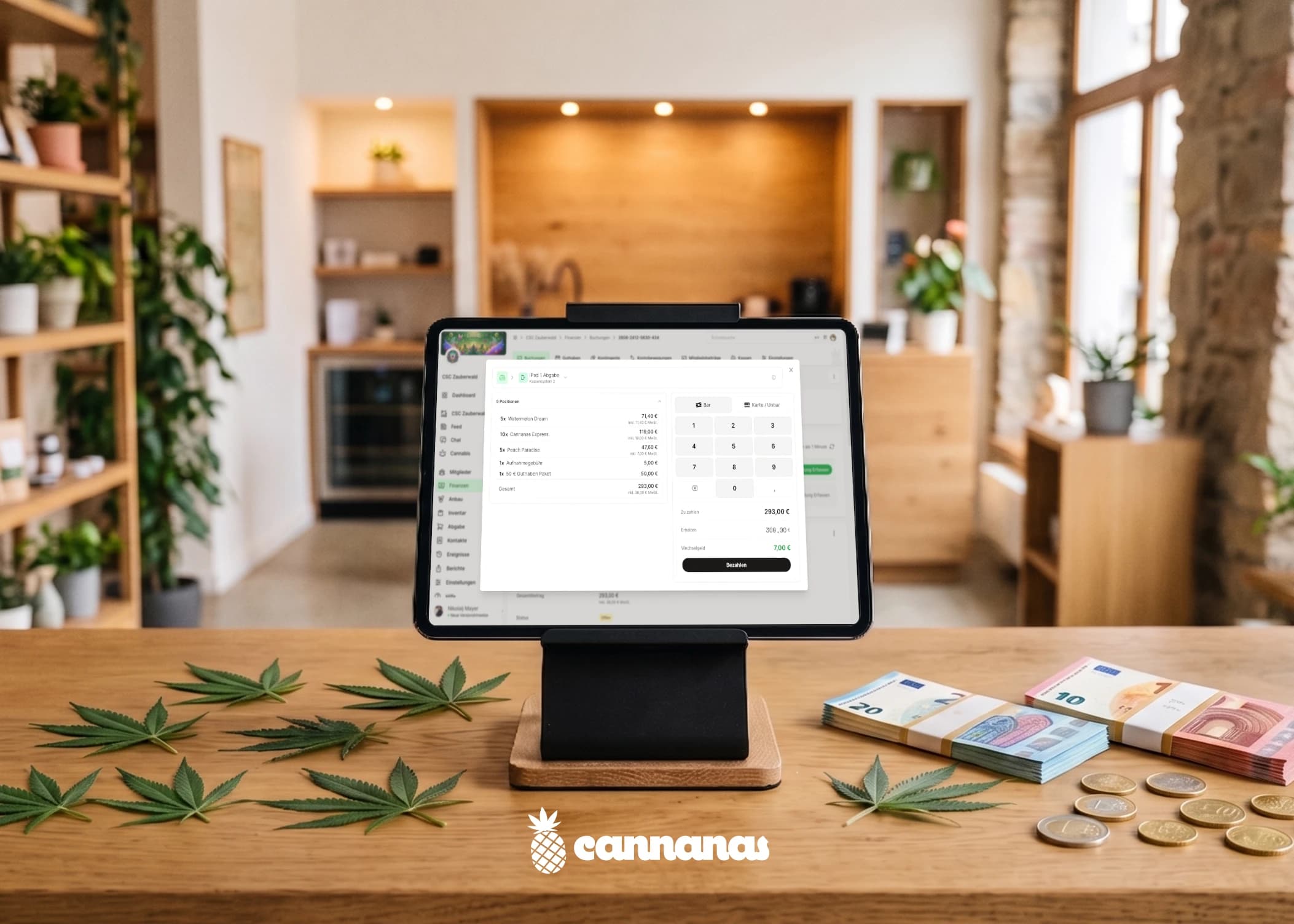 Cannanas Finanzen – Kassensystem und Buchhaltung vollständig integriert