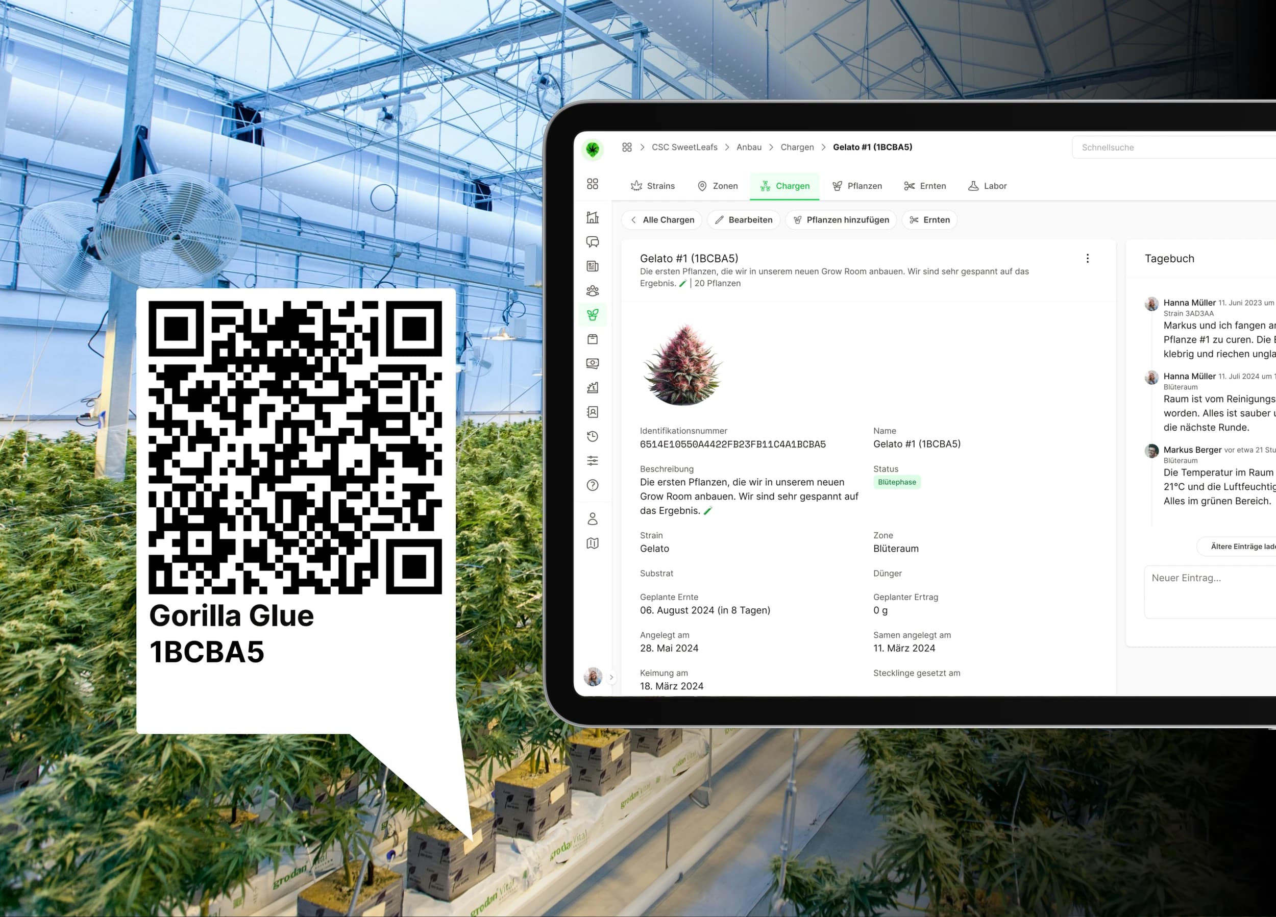 Cannanas QR-Code Labels für den Cannabis Anbau