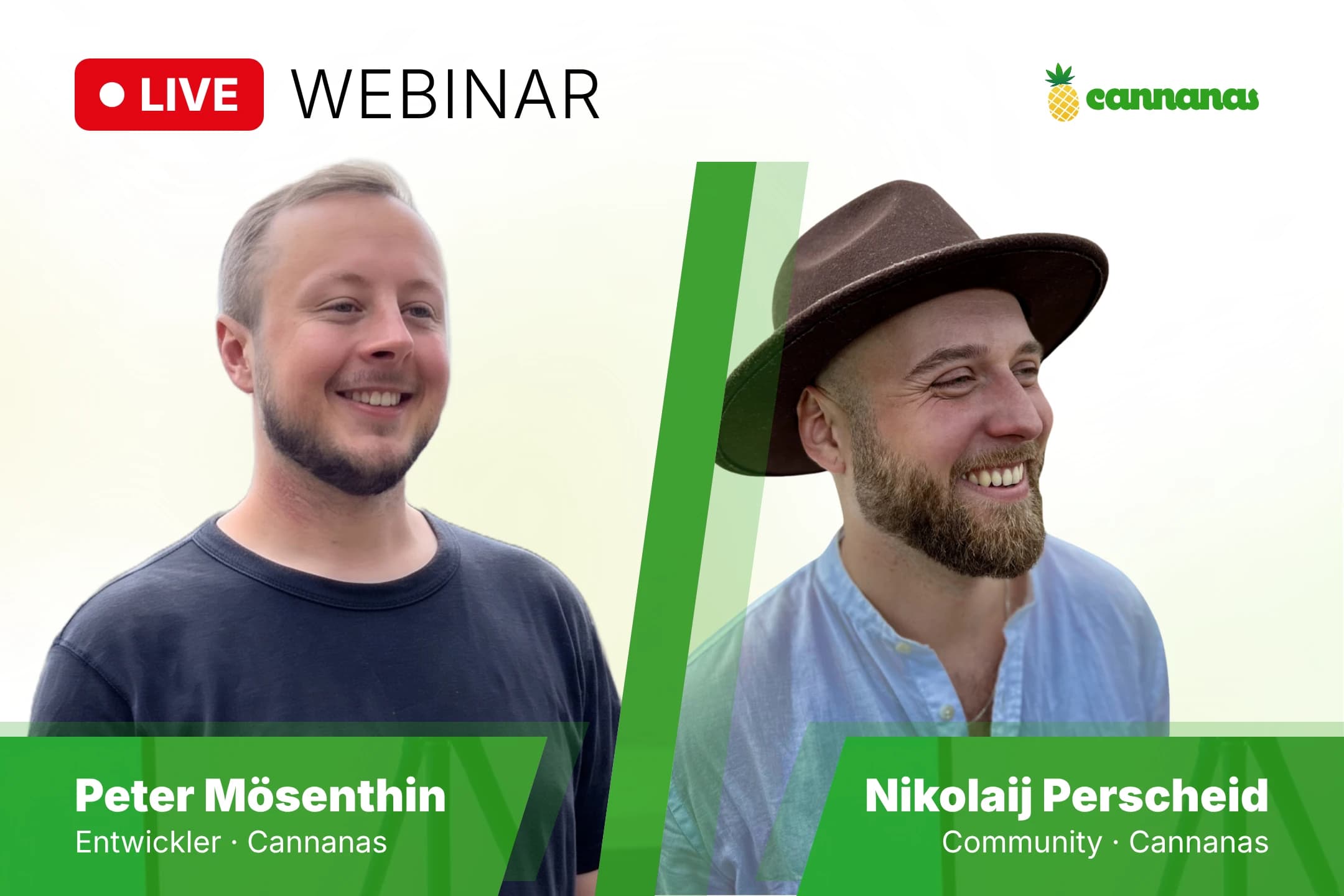Die Hosts des Webinars: Peter Mösenthin und Nikolaij Perscheid von Cannanas